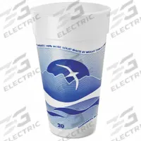 DART Disposable Hot/Cold Cup: 20 oz Capacity, Blue, Foam, Unwrapped, Horizon, 500 PK (MPN 20J16H). Key specifications — attr552470: DART; attr561678: No; attr552476: Foam; attr552475: PK; attr552478: No; attr552482: Horizon.