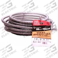 SOUTHWIRE Metal Clad Cable: 12 AWG, 2 Conductors, Copper, 250 ft, Galvanized Steel, Std, THHN (MPN 55274901). Key specifications — Brand: SOUTHWIRE.