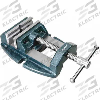 Dayton Machine Vise: 5 in Jaw Face Wd, 5 in Max Jaw Opening, 1 29/32 in Throat Dp - Standard Drill Press Vises