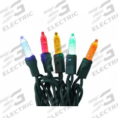 LED Holiday String Lights: PC Bullet Shape, 25 ft Lg, Blue/Green/Orange/Red/Yellow, 50 LEDs, 2.6 W (MPN 60RG16). Key specifications — attr1262652: APPROVED VENDOR; attr1262659: Blue/Green/Orange/Red/Yellow.