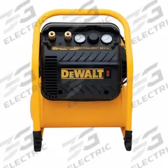 DEWALT Portable Air Compressor: Quiet, Oil Free, 2.5 gal, Hot Dog, 1.1 hp, 3 cfm @ 90 psi, 120V AC (MPN DWFP55130). Key specifications — attr48686: Oil Free; attr48685: 120V AC; attr48689: 3.00 cfm; attr48678: 8 A; attr48688: (2) Couplers; attr48671: DEWALT; attr124308: Quiet (less than 75 dBA).