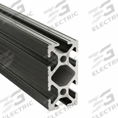 T-Slot Framing System: 10 Series, 10 ft Lg, 2 in x 1 in, Black, Double, Grooved, 6 Slots (MPN 1020-BLACK-120). Key specifications — System of Measurement: Inch; Finish: Anodized; Product Type: T-Slot Profile; Material: Aluminum; Yield Strength: 35,000 psi; Manufacturer Part Number: 1020-BLACK-120; Brand: 80/20.