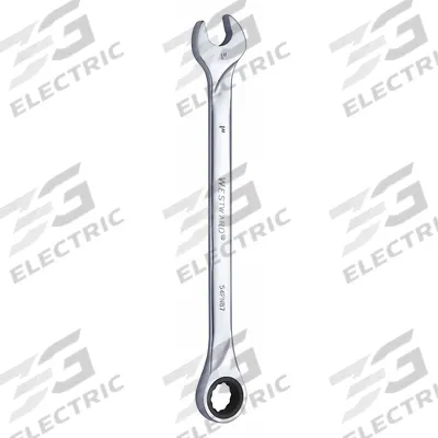 WESTWARD Combination Wrench: Alloy Steel, Chrome, 1 in Head Size, 14 1/2 in Overall Lg - SAE 12-Point Ratcheting Combination Wrenches