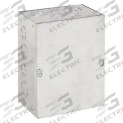 HOFFMAN Enclosure: Steel, 8 in x 6 in x 4 in, NEMA 1, Solid Cover, Screw On, Included, Galvanized (MPN ASG8X6X4). Key specifications — Brand: HOFFMAN; Closure Method: Screws; Knockouts: Included.