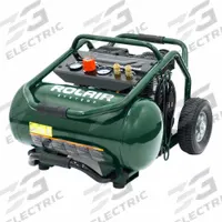 ROLAIR Portable Air Compressor: Quiet, Oil Free, 5.5 gal, Hot Dog, 2 hp, 5 cfm @ 90 psi, 120V AC (MPN FCOL22LS6). Key specifications — attr48686: Oil Free; attr48685: 120V AC; attr48689: 5 cfm @ 90psi; attr48678: 14.1 A; attr48671: ROLAIR; attr124308: Quiet (less than 75 dBA).