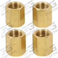 SUR&R Brake Line Union: Inverted Flare Union, 7/16"-24 Thread Size, Brass, 1/4 in Outside Dia, 4 PK (MPN BR4100). Key specifications — Material: Brass; Product Type: Inverted Flare Union; Thread Size: 7/16"-24; Brand: SUR&R; Color: Bronze.