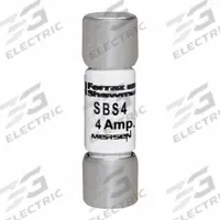MERSEN Fuse: SBS Series, Midget, Fast-Acting, 4 A, 600 V AC, 13/32 in x 1 3/8 in, Non-Indicating (MPN SBS4). Key specifications — attr1287209: SBS; attr211192: MERSEN.