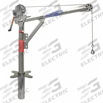 OZ LIFTING PRODUCTS Davit Crane Kit: Steel, Manual, 1,000 lb Max. Load Capacity - Steel Davit Crane Kits with Bases