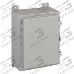 WIEGMANN Enclosure: Steel, 20 in x 16 in x 10 in, NEMA 12/13, Solid Cover, Hinged (MPN N12201610). Key specifications — Brand: WIEGMANN; Closure Method: Clamps; Knockouts: Not Included.