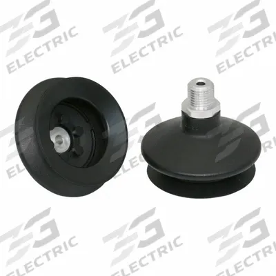SCHMALZ Vacuum Pad Assembly: 1.5 Folds, G1/4 in, 60 mm Pad Dia, NBR, 55 A, Black - Bellows Type Electronics Industry Vacuum Pad Assemblies