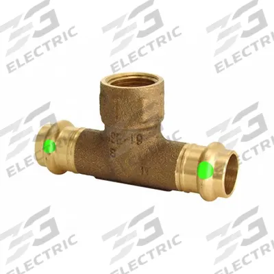 VIEGA PROPRESS Crimp Tee Fitting: Tee, 3/4 in CTS x 3/4 in CTS x 1/4 in Pipe size - Plumbing Copper & Bronze Press Tube Fittings