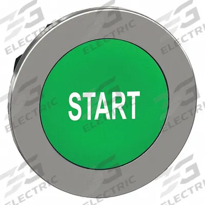 SCHNEIDER Push Button Head: 30 mm Panel Size, Non-Illuminated, Metallic, Start - Heads for Push Buttons