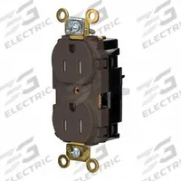 HUBBELL Receptacle: Duplex, 5-15, Brown, 125V AC, 15 A, 2 Pole / 3 Wire (MPN HBL5262STTR)