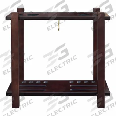 HATHAWAY Cue Rack: Mahogany, 29 in Overall Wd - Cue Stick & Pool Equipment Storage Racks