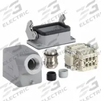 Modular Rectangular Connector Kit: Signal, Han 16B, Han(R) 6 B, Contacts: 6+PE, Screw, 10330060000. Key specifications — Connection Type: Screw; Manufacturer Part Number: 10330060000; Modular Connector Size Designation: Han(R) 6 B; Kit Includes: Fixing Screw (M3); Wire Size - Maximum: 14 AWG; Number of Poles: 6+PE; Brand: HARTING; IP Rating: IP65.