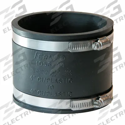 FERNCO Flexible Pipe Straight: PVC, For 4 in Pipe, Copper/Iron/PVC/Steel - Flexible Transition Pipe Fittings