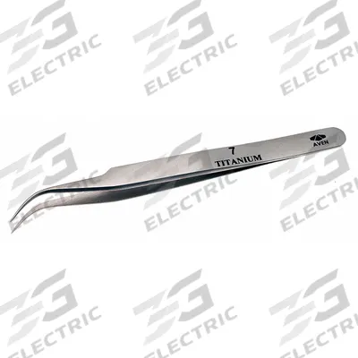 AVEN Tweezers: Titanium, Point, Curved Tip - Solder-Resistant Titanium Tweezers