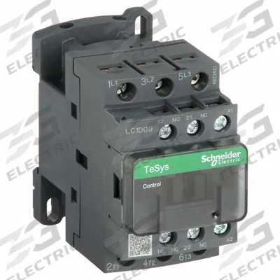 SCHNEIDER Magnetic Contactor: Non-Reversing, 3 Poles, 3NO Contacts, 9 A - Non-Reversing IEC Contactors