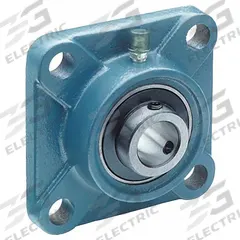 TRITAN 4 Bolt Flange Bearing: Radial Ball, 1 in Bore, Cast Iron, Set Screws, 3 3/4 in Lg, Square (MPN SBF205-16G). Key specifications — Bore Type: Cylindrical; Brand: TRITAN; Lubricant Material: NLGI #2 Equivalent; Mounting Bolt Size: 7/16 in; System of Measurement: Inch.