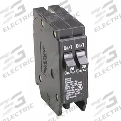 EATON Circuit Breaker: 20 A, 120V AC, Single Phase, 10kA at 120V AC, Type BR Loadcenters, 2 Poles (MPN BD2020). Key specifications — Amps: 20 A; AC Voltage Rating: 120V AC; Phase: Single; Max. AIR Rating: 10kA at 120V AC; Circuit Breaker Type: Tandem; For Use With: Type BR Loadcenters; Brand: EATON.
