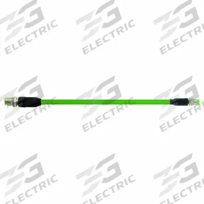 MURRELEKTRONIK Cordset: Cat5, M12 Male Straight x M8 Male Straight, 15 m Lg, PUR, Green - M12 Connector to M8 Connector EtherCAT Cordsets
