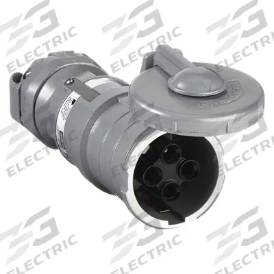 HUBBELL Pin and Sleeve Connector: Gray, 250V DC/600V AC, Three Phase, 60 A, 4 Pole - Hazardous Location Connectors