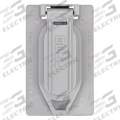 BELL Weatherproof Cover: Aluminum, Outdoor Receptacles, 1 Gangs, 4 9/16 in Overall Ht, 3R, Gray (MPN 5146-0). Key specifications — Brand: BELL; Color: Gray; Compatible with Product Type: Outdoor Receptacles; Mounting Orientation: Vertical.