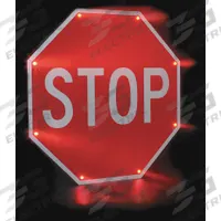 LED Stop Sign: 36 in x 30 in Nominal Sign Size (W x H), Aluminum, 0.08 in Thick, R1-1 MUTCD, Diamond (MPN 2180-00205). Key specifications — Sign Material: Aluminum; Basic Power Source: Plug-In; Retroreflective Grade: Diamond; MUTCD Code: R1-1.