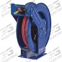 Spring Return Hose Reel: 50 ft. (3/4" I.D.), 3/4 in FNPT, 300 psi Max Op Pressure, Brass, Blue (MPN TSH-N-550). Key specifications — Reel Color: Blue; Hose Capacity: 50 ft. (3/4" I.D.); Overall Dimensions: 24 in L x 9-7/8 in W x 25-1/2 in H; Swivel Material: Brass; Hose End Configuration: 3/4 in FNPT; Brand: COXREELS.