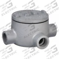 Conduit Outlet Body: Aluminum, GR, 3/4 in Trade Size, T Body, 18 cu in Body Capacity (MPN GRT75-A). Key specifications — Series: For Standard Body; Compatible Conduit Trade Size: 3/4 in; Thread Gender: Female; Hub Style: Threaded; Cover Included: Yes; Body Style: T; Connection Type: Threaded; Back Type: Round.