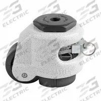 FOOT MASTER Leveling Caster: 50 mm Wheel Dia, 551 lb Load Rtg., Nylon Wheel, Aluminum Frame, Ivory (MPN GDR-60-S-NYN). Key specifications — attr1111504: FOOT MASTER; attr1111527: 551 lb; attr1111552: Ratchet; attr1111510: Ivory.