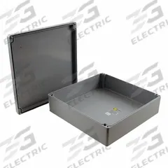HAMMOND Enclosure: Polyester, 15 in x 15 in x 5 in, NEMA 4/4X, Solid Cover, Screw On (MPN 1590ZGRP253). Key specifications — Brand: HAMMOND; Closure Method: Screws; Enclosure Material: Polyester; Knockouts: Not Included.