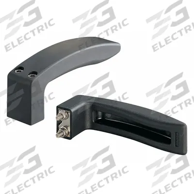 ROHDE Pull Handle: Thru-Bolt, Plastic, Black, M5 Screw Size - Open-Ended Pull Handles