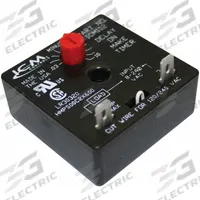 Time Delay Relay: On Delay, Delay On Make Relay, 1.5 sec to 600 sec, 18 to 240V AC, 1.5 A, 2 Pins (MPN ICM102B). Key specifications — Adjustment Method: Knob; Brand: ICM; Mounting Style: Surface.