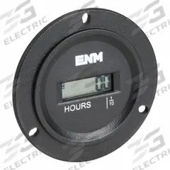 ENM Hour Meter: Hour Meters, Front Panel Mounting, Digital, 115 V AC/DC – 275 V AC/DC, LCD, Tenth (MPN TB44B69A). Key specifications — Mounting Style: Flange; Bezel Face Shape: Round; Hour Unit Increment: Tenth; NEMA Enclosure Rating: 12; Brand: ENM; Manufacturer Part Number: TB44B69A; Meter Type_Broad: Digital.
