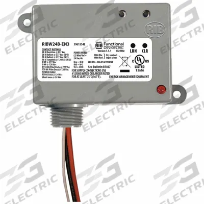 RIB Wireless Relay and Transmitter: 20 A Current Rating, 24V AC/DC - Surface-Mounted Wireless Control Relays