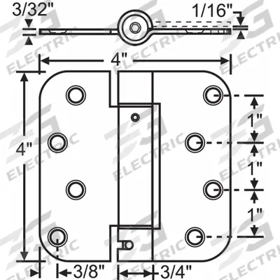 APPROVED VENDOR Butt Hinge: Steel, Full Mortise - Full Mortise-Mount Butt Hinges