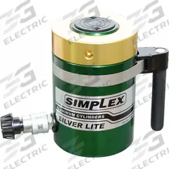 SIMPLEX Lock Nut Hydraulic Ram: 100 ton Nominal Capacity, 6 in Nominal Stroke Lg, 20.68 sq in, RAL (MPN RAL1006). Key specifications — attr1108313: RAL; attr96792: 20.68 sq in; attr98878: SIMPLEX.