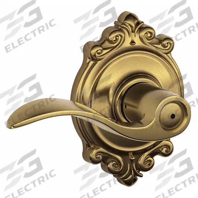 SCHLAGE RESIDENTIAL Door Lockset: Privacy Lever Locksets, Brass