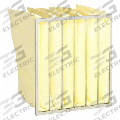 GRAINGER Pocket Air Filter: 24 in x 24 in x 18 in, MERV 14, Yellow, Fiberglass - MERV 14 Pocket Air Filters