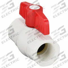 NDS Manual Two-Way Ball Valve: 1 in, PVC, Angle, FNPT x FNPT, 150 psi Max. Pressure (CWP), One-Piece (MPN E1420-10). Key specifications — Brand: NDS; Handle: Tee.