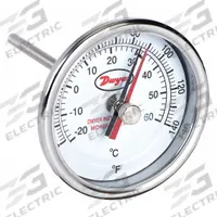 DWYER Min/Max Dial Thermometer: 0°F to 140°F to -17.8°C to 60°C, +/- 2% Accuracy, 3 in Dial Dia (MPN BTM39011D). Key specifications — Brand: DWYER; Accuracy: +/- 2%.