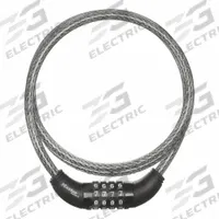 MASTER LOCK Cable Lock: Steel, Black, 5 ft Cable Lg, 3/8 in Cable Dia, Combo Locking (MPN 8119DPF). Key specifications — Cable Coating: Vinyl; Cable Color: Black; Cable Lock Type: Fixed Length Cable Locks; Locking Style: Combination; Combination Type: Resettable; Brand: MASTER LOCK; Cable Material: Steel.