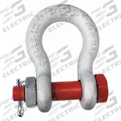 CROSBY Anchor Shackle: Anchor Shackle, 13,000 lb Working Load Limit, 1 7/16 in Wd Between Eyes, Red (MPN 1019533). Key specifications — Body Color: Silver; Brand: CROSBY.