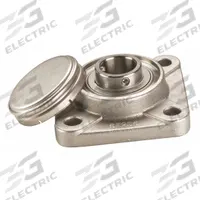 NTN 4 Bolt Flange Bearing: Radial Ball, 2 3/16 in Bore, SS, Set Screws, 6 3/8 in Lg, 2 19/64 in Wd (MPN SUCF211-35CCFG1). Key specifications — Bore Type: Cylindrical; Brand: NTN; Lubricant Material: FDA/USDA-H1 Solid Grease; Mounting Bolt Size: 5/8 in; System of Measurement: Inch; Included Bearing Cap: Closed Cap.