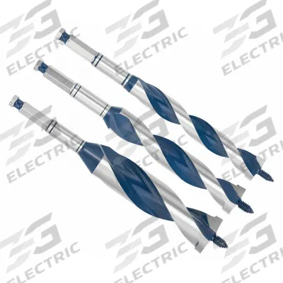 BOSCH Auger Drill Bit Set: 6 1/2 in Overall Lg, Auger Auger, High Speed Steel - Auger Drill Bit Sets