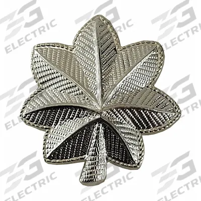 HEROS PRIDE Metal Rank Insignia: Maj. Leaf, 3/4 in, Silver, Metal, Clutch Pin, Rank Insignia - Metallic Insignia