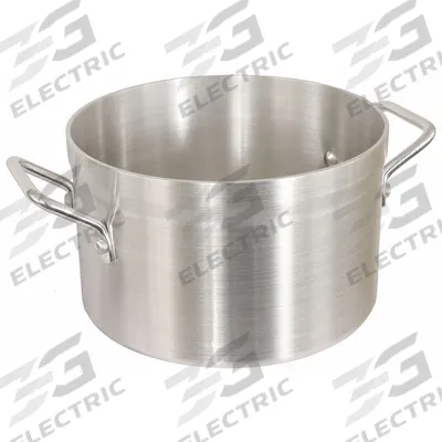 CRESTWARE Sauce Pot: 60 qt Capacity, Aluminum, Riveted, Silver, Aluminum Handle - Sauce Pots