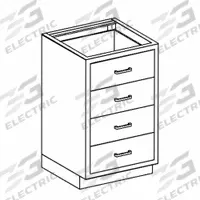 Base Cabinet: 35 1/4 in Overall Ht, 22 in Overall Dp, 24 1/8 in Overall Wd, Stainless Steel, 0 Doors (MPN AE24HS). Key specifications — Product Type: Base Cabinet; Brand: BLICKMAN; Material: Stainless Steel; Standing Style: Wall Mounted; Cabinet Type: Base Cabinets.