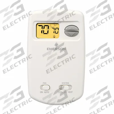 EMERSON Low Voltage Thermostat: Heat or Cool, Manual, B/G/O/RC/RH/W/Terminal Designations - Digital Thermostats